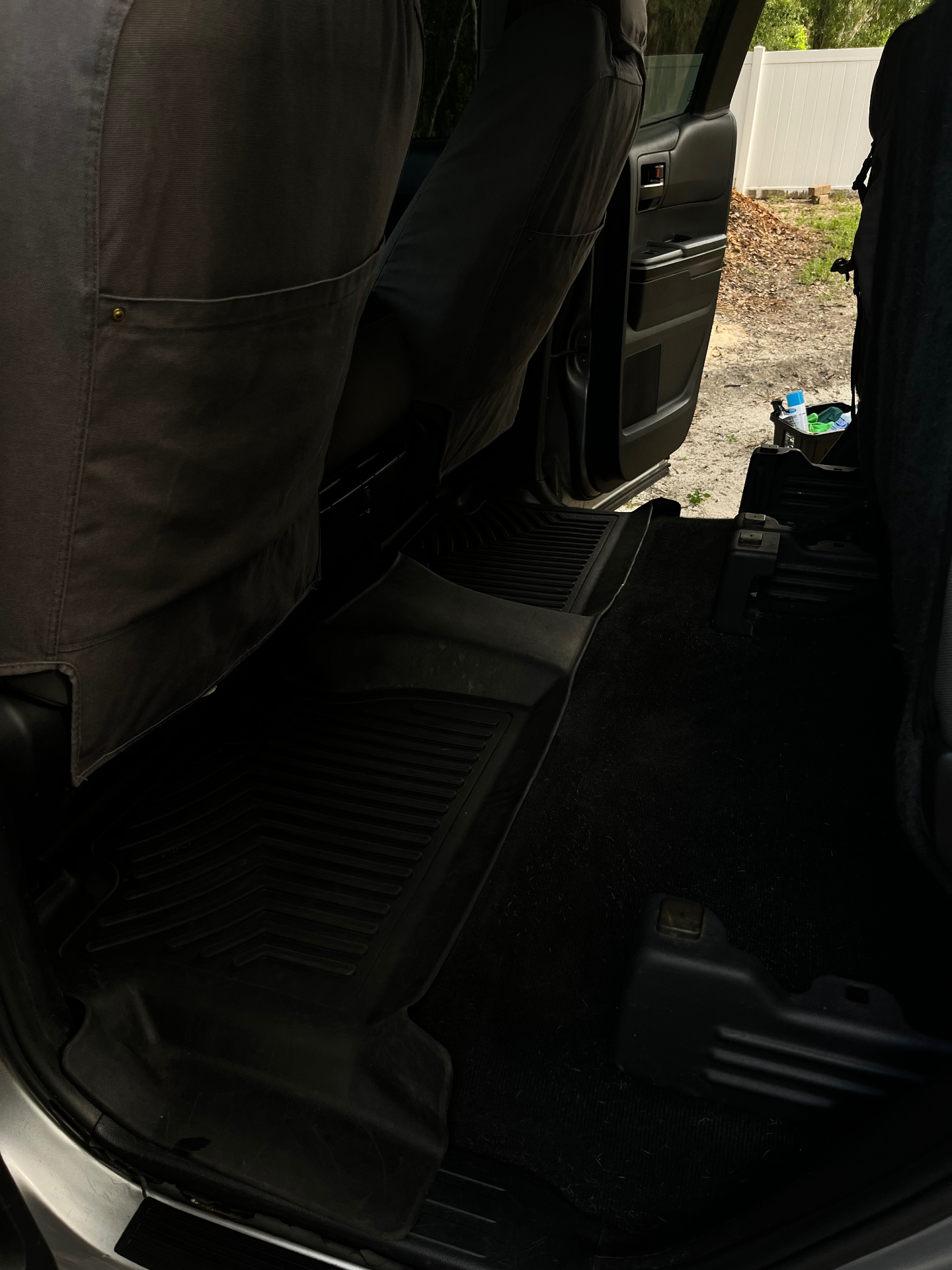 Truck rear floor mat cleaned and reinstalled after Nature Coast Detail Co. deep interior detail