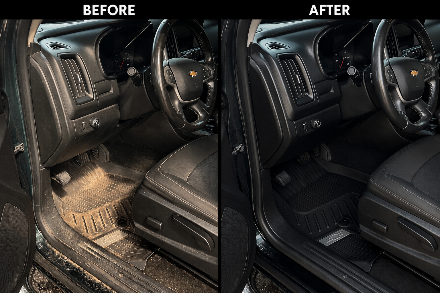 Driver Floor Before & After