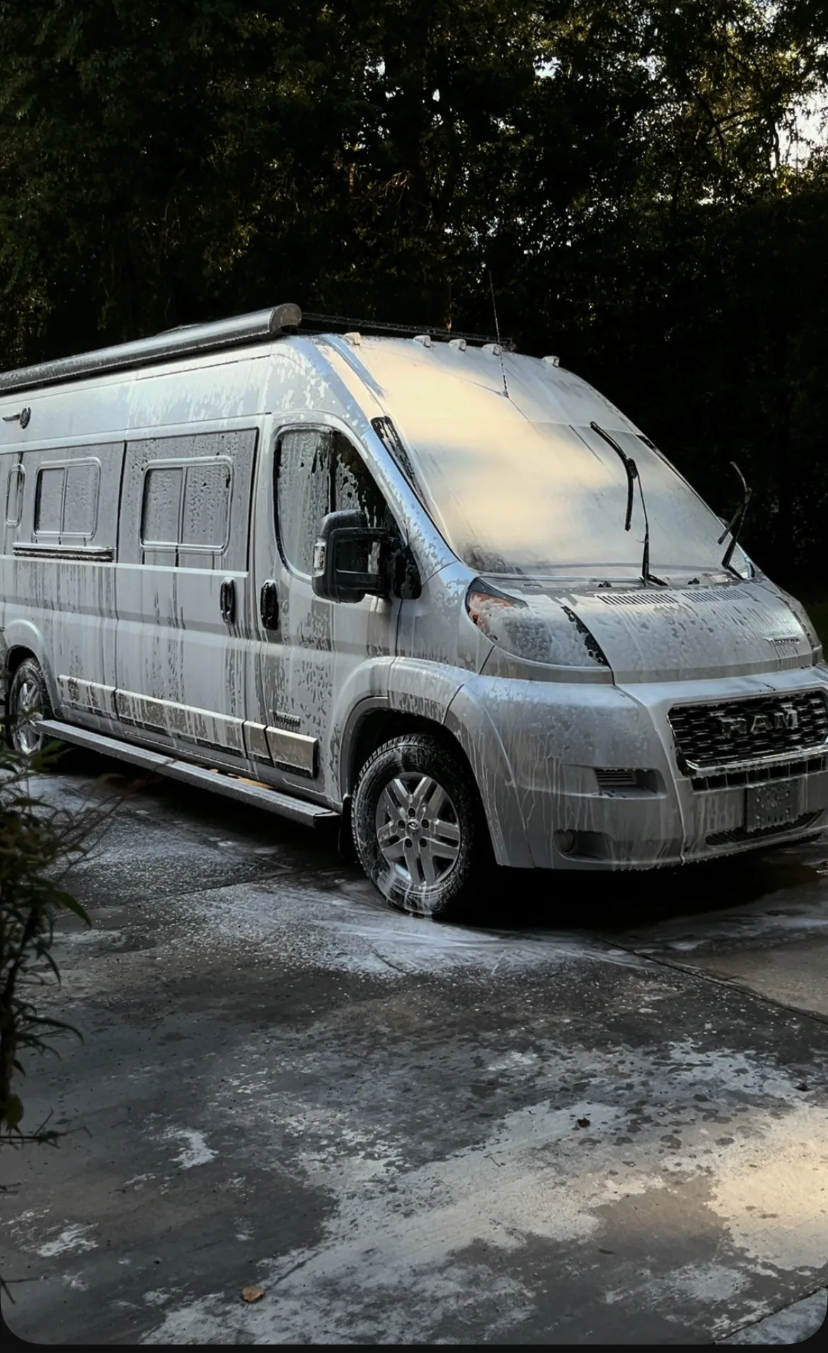 Mobile detail van performing full detail on a passenger van in Homosassa, FL