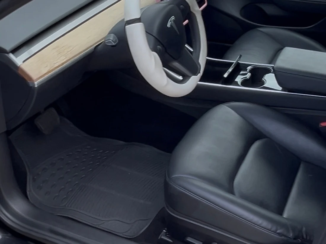 Tesla interior spotless after deep cleaning and detailing in Citrus County, Florida